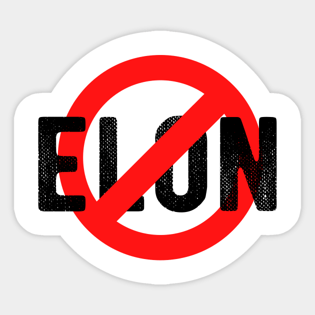 NO ELON Round Anti-Elon Musk Bumper For Tesla Owners Sticker by aesthetice1